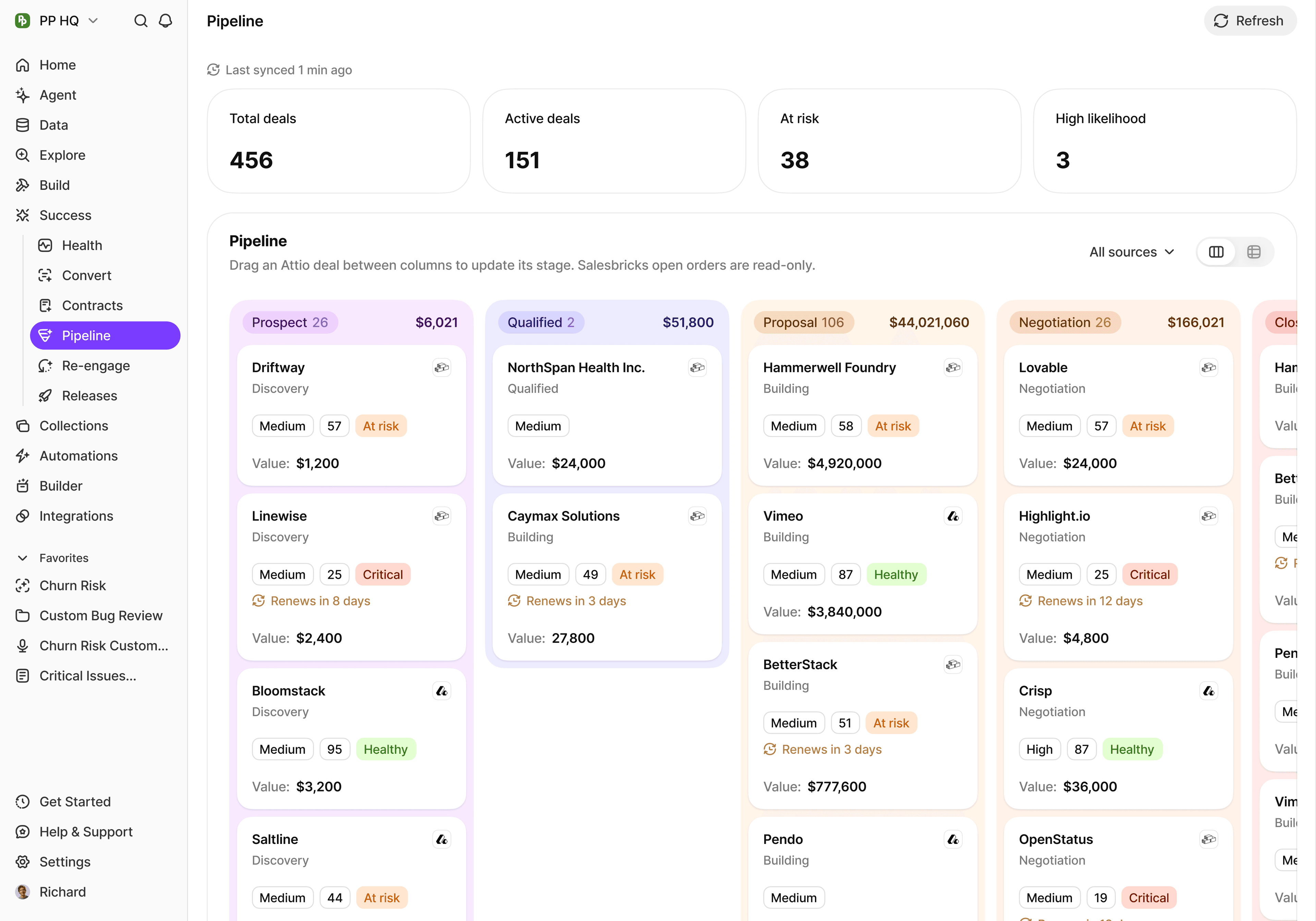 Interfaz de BuildBetter: Walk in with the customer’s story.